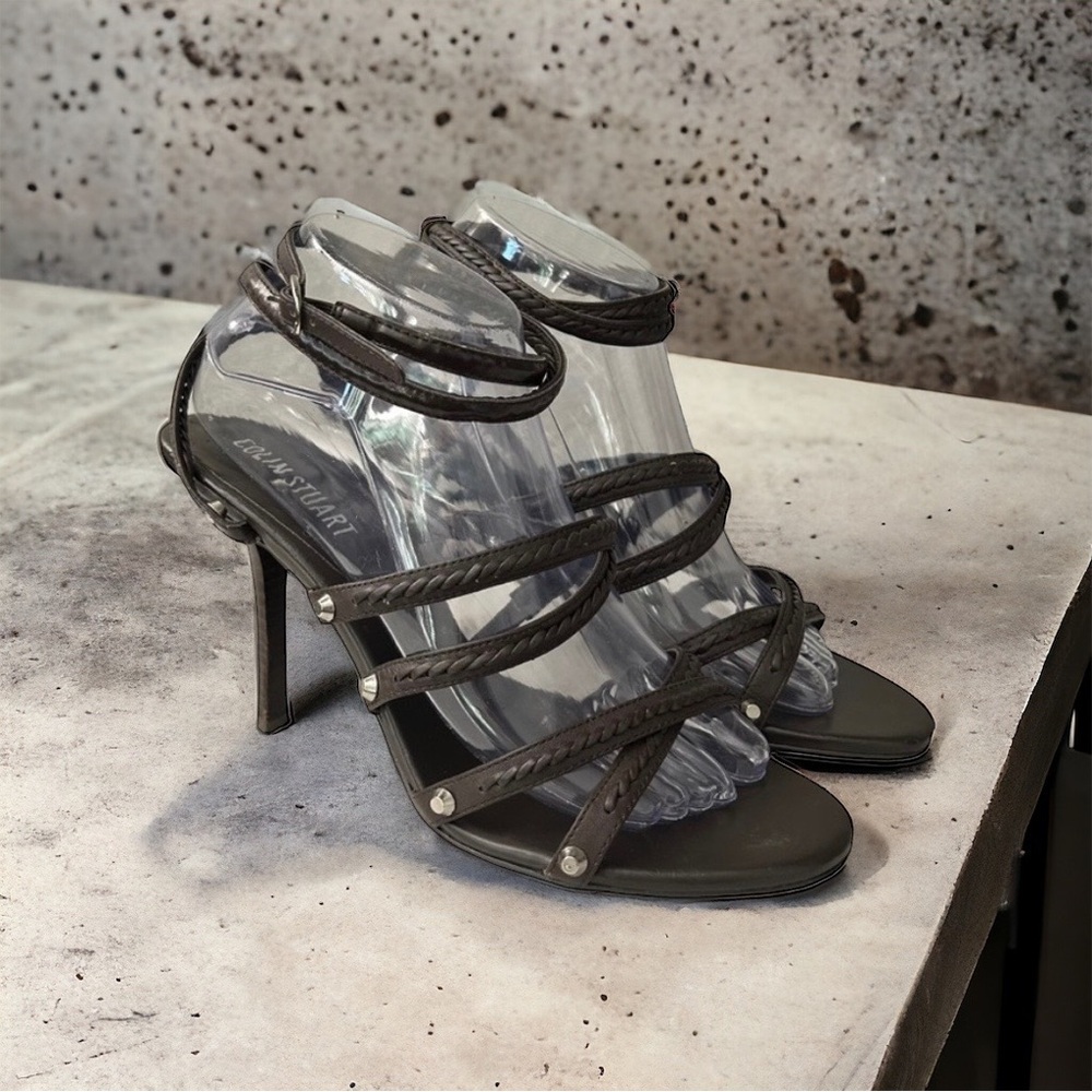 Colin Stuart Lace Up Leather Ankle Strap Sandals Brown  Size 9